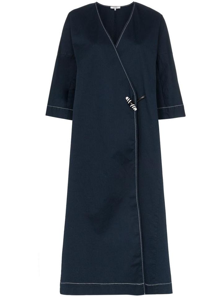 Ganni Hewson Embroidery Detail Coat - Blue