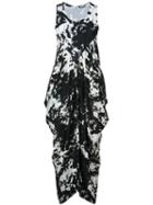 Victor Alfaro Tie Dye Print Dress, Women's, Size: 6, Black, Elastodiene/viscose