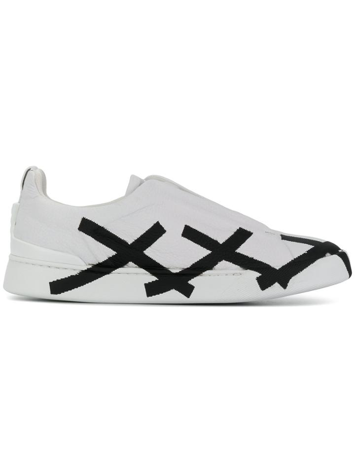 Ermenegildo Zegna Cross-detail Sneakers - White