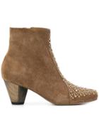 Calleen Cordero Stud Detail Heeled Ankle Boots - Brown