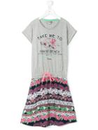 Vingino - Drawstring T-shirt Dress - Kids - Cotton/polyester/viscose - 16 Yrs, Grey