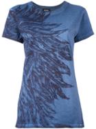 Diesel Feathers Print T-shirt, Women's, Size: Xxs, Blue, Cotton