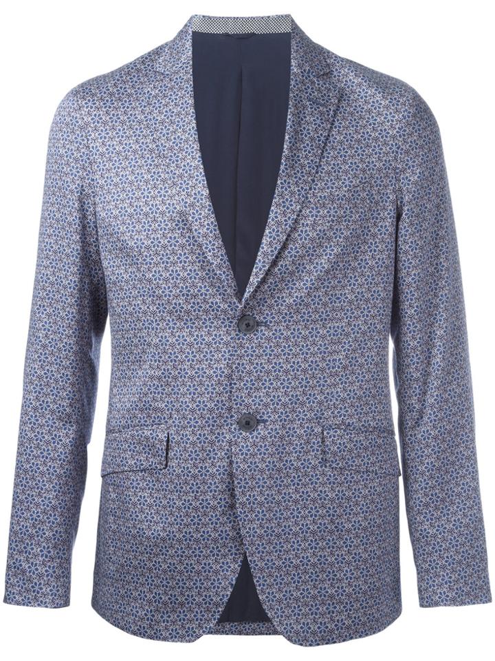 Etro Floral Print Blazer - Blue
