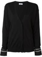 Brunello Cucinelli V Neck Cardigan, Women's, Size: S, Black, Silk/cotton/spandex/elastane/brass