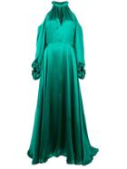 Nha Khanh Cold Shoulder Gown - Green