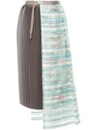 Kolor Asymmetric Pleated Skirt - Brown