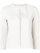 Harris Wharf London Textured Collarless Jacket - Neutrals