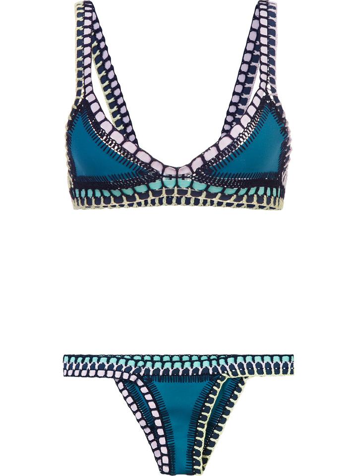 Kiini Flor Bikini, Women's, Size: Small, Blue, Nylon/polyester/spandex/elastane