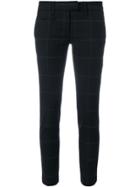 Dondup Cropped Grid Trousers - Black