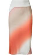 Rick Owens Gradient Effect Skirt, Women's, Size: 38, Nude/neutrals, Silk/viscose/cotton/polyimide