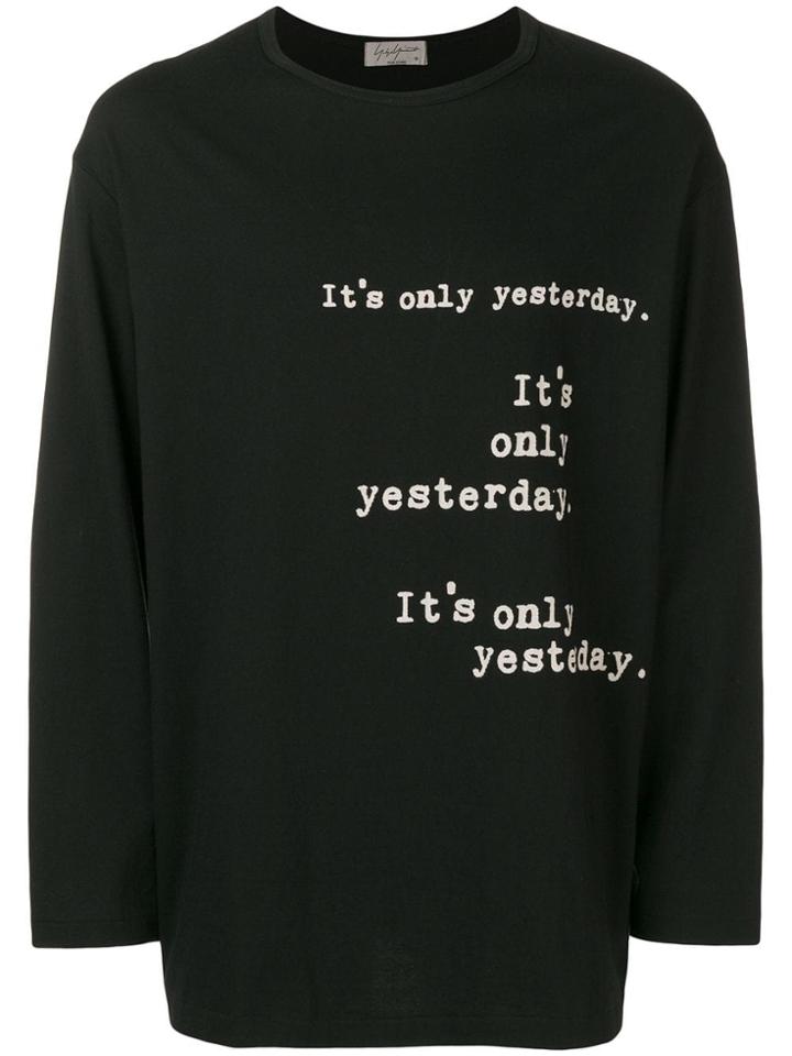 Yohji Yamamoto Basic Print T-shirt - Black