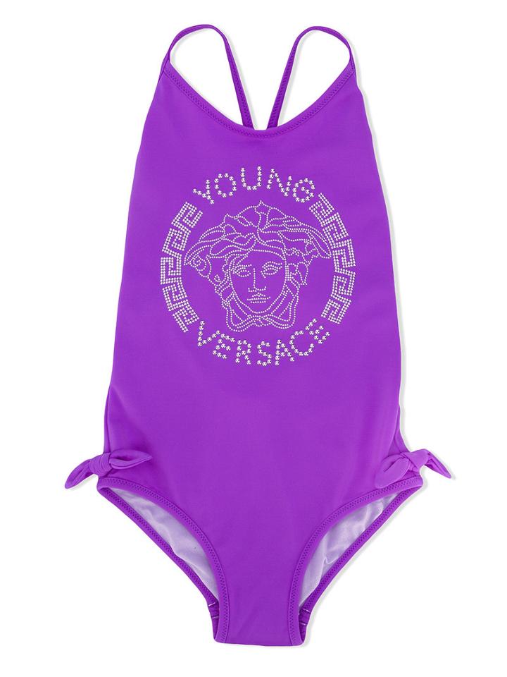 Young Versace - Logo Swimsuit - Kids - Polyamide/spandex/elastane/polyamide-8 - 5 Yrs, Pink/purple