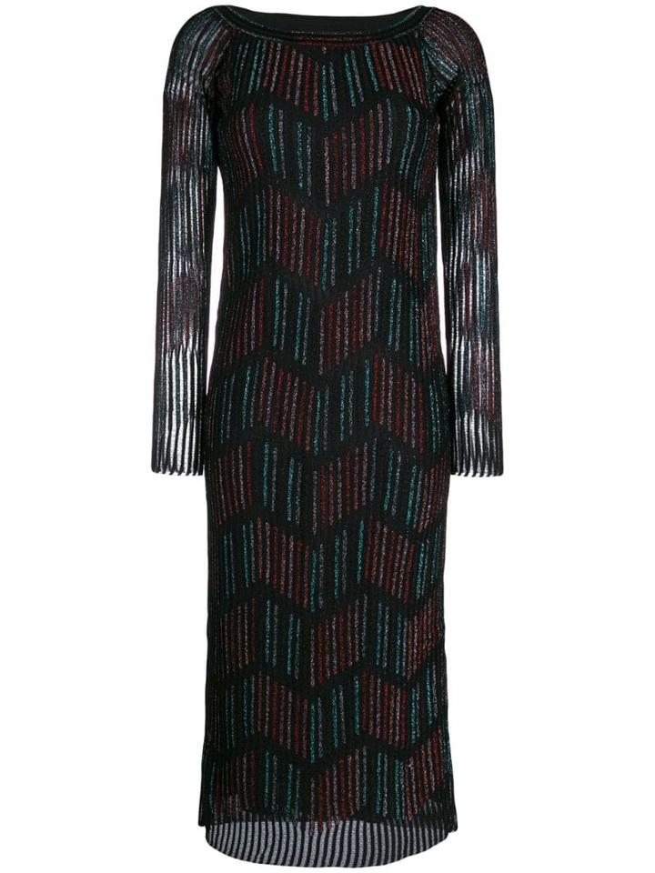 M Missoni Patterned Sweater Dress - Black