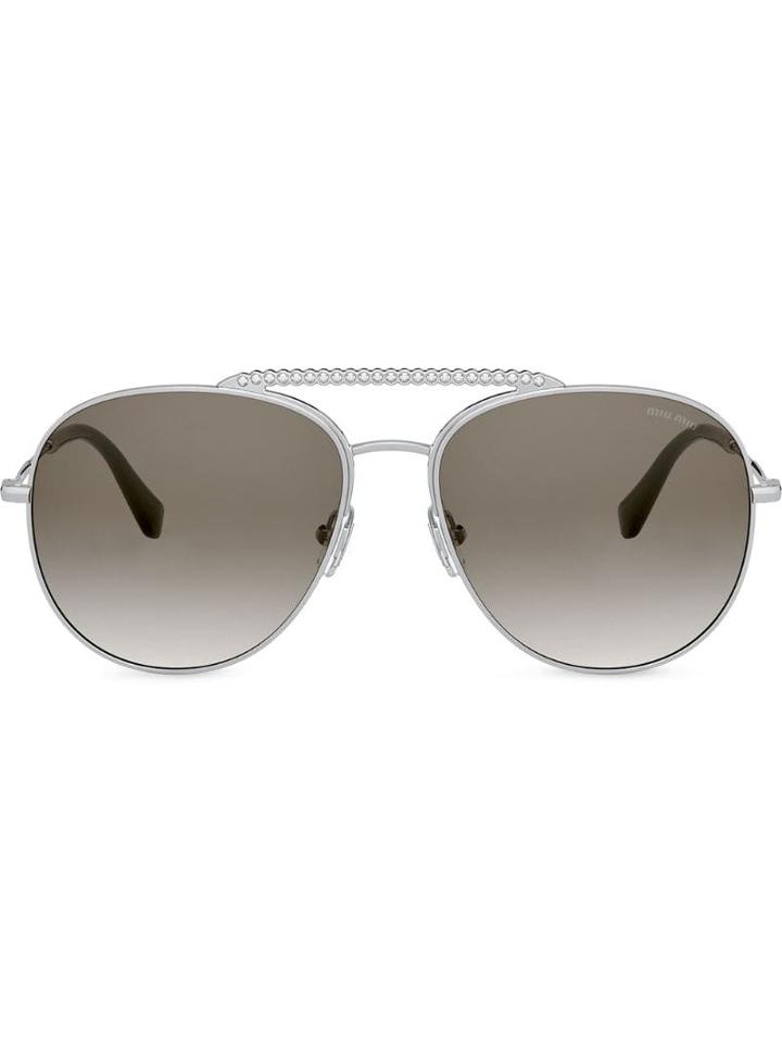 Miu Miu Eyewear Société Gradient Sunglasses - Grey