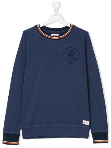 American Outfitters Kids Striped Trim Sweatshirt - Blue
