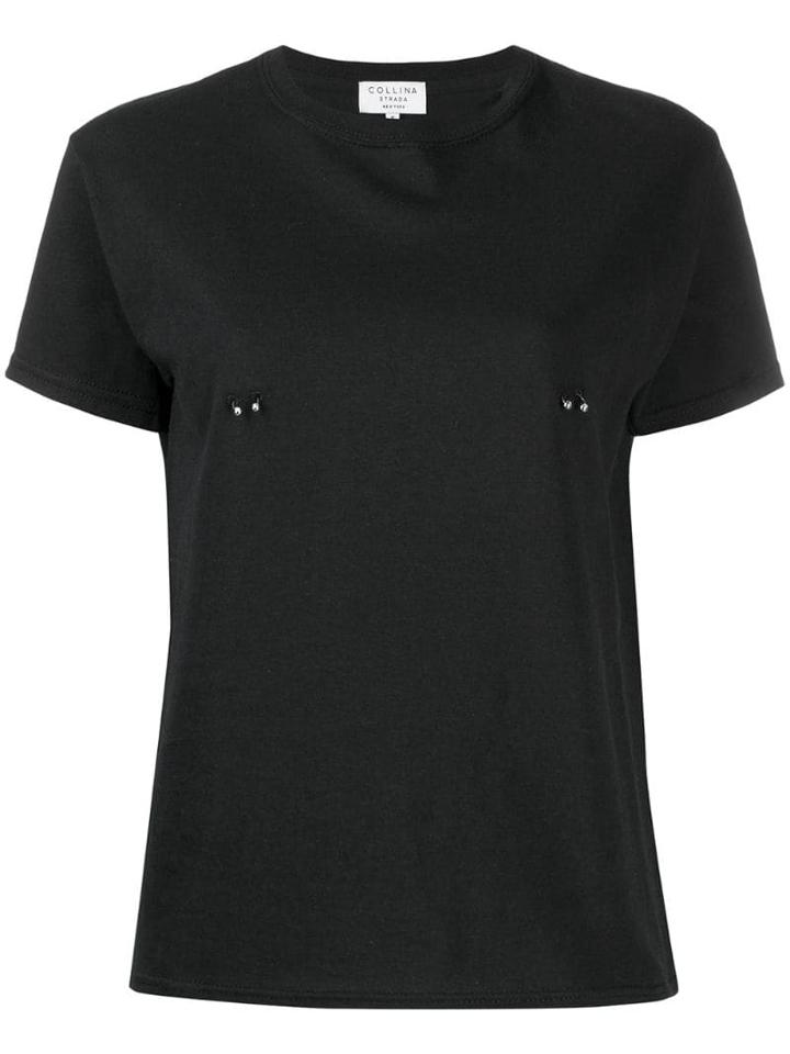 Collina Strada Ring Embroidered T-shirt - Black