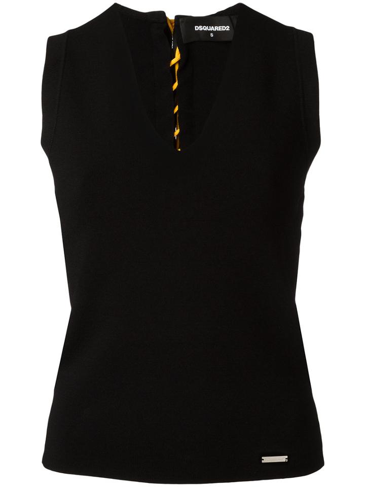 Dsquared2 Contrast Rear Tied Pullover, Women's, Size: Xs, Black, Polyester/viscose