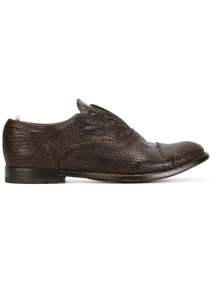 Officine Creative Woven Laceless Oxford Shoes - Brown