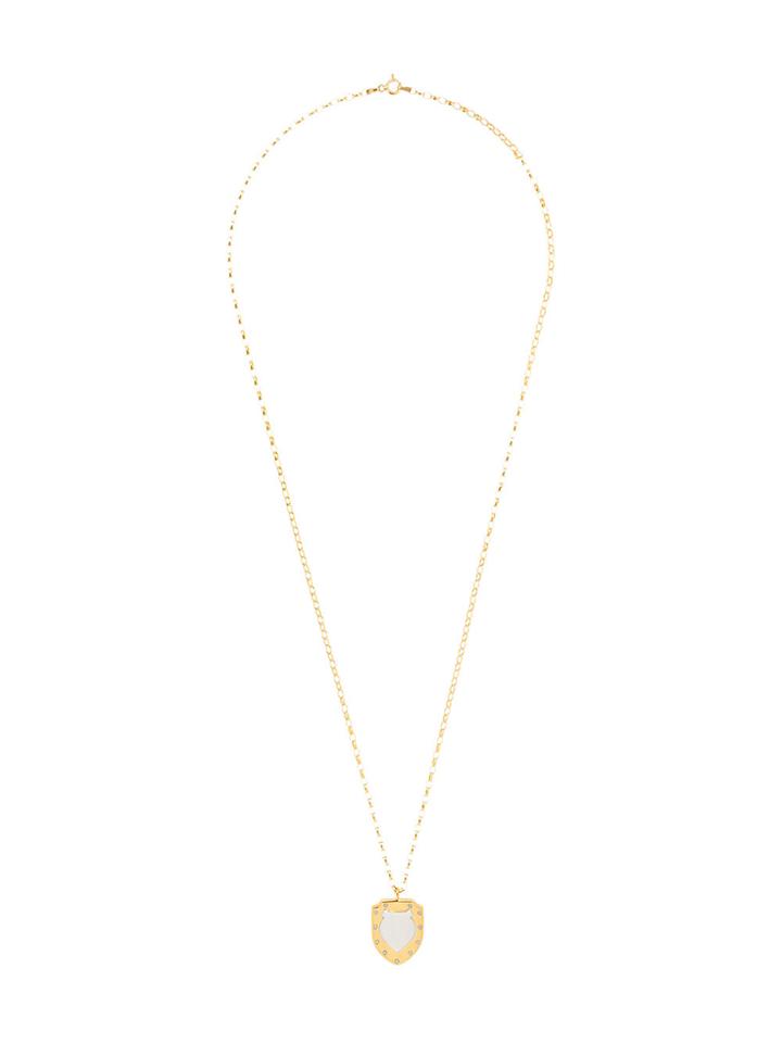 True Rocks Large Shield Pendant Necklace - Metallic