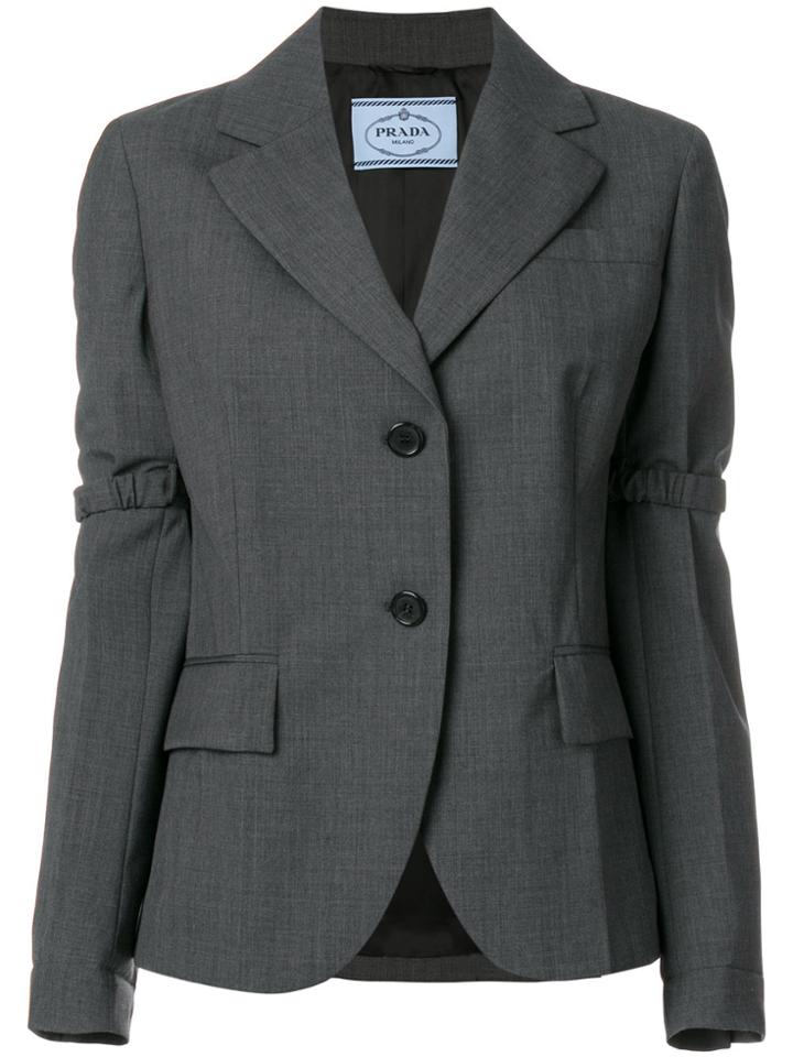 Prada Elasticated Detail Blazer - Grey