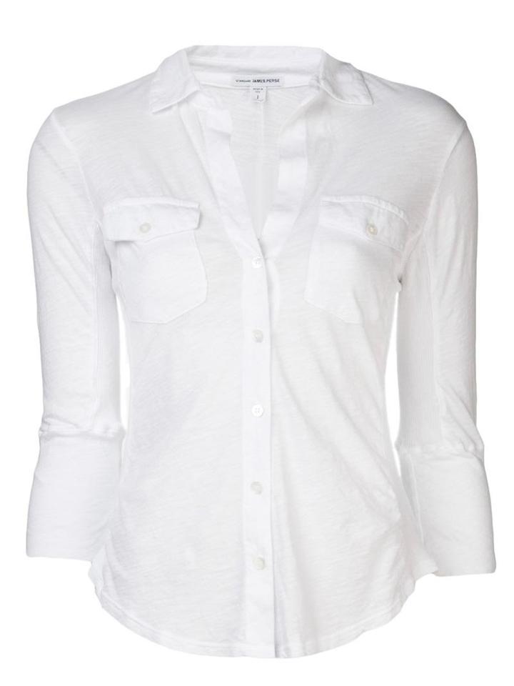 James Perse Sheer Slub Panel Shirt
