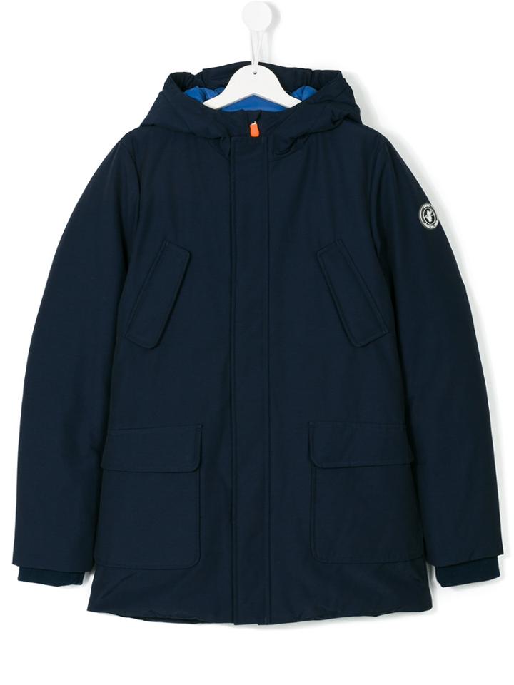 Save The Duck Kids Hooded Padded Coat - Blue