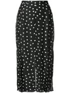 Rixo London Steph Polka Dot Midi Skirt - Black