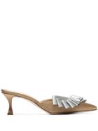 Manolo Blahnik Finamu 50 Satin Mules - Neutrals