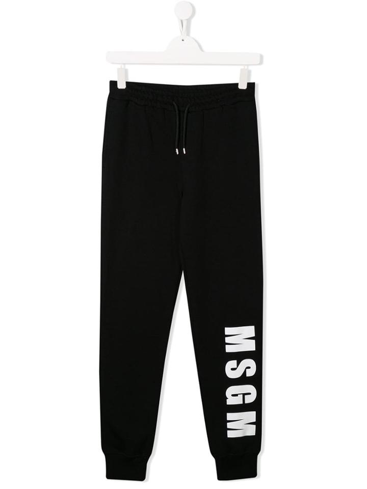 Msgm Kids Logo Track Pants - Black