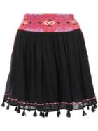 Joie - Tassel Detail Mini Skirt - Women - Cotton - L, Black, Cotton