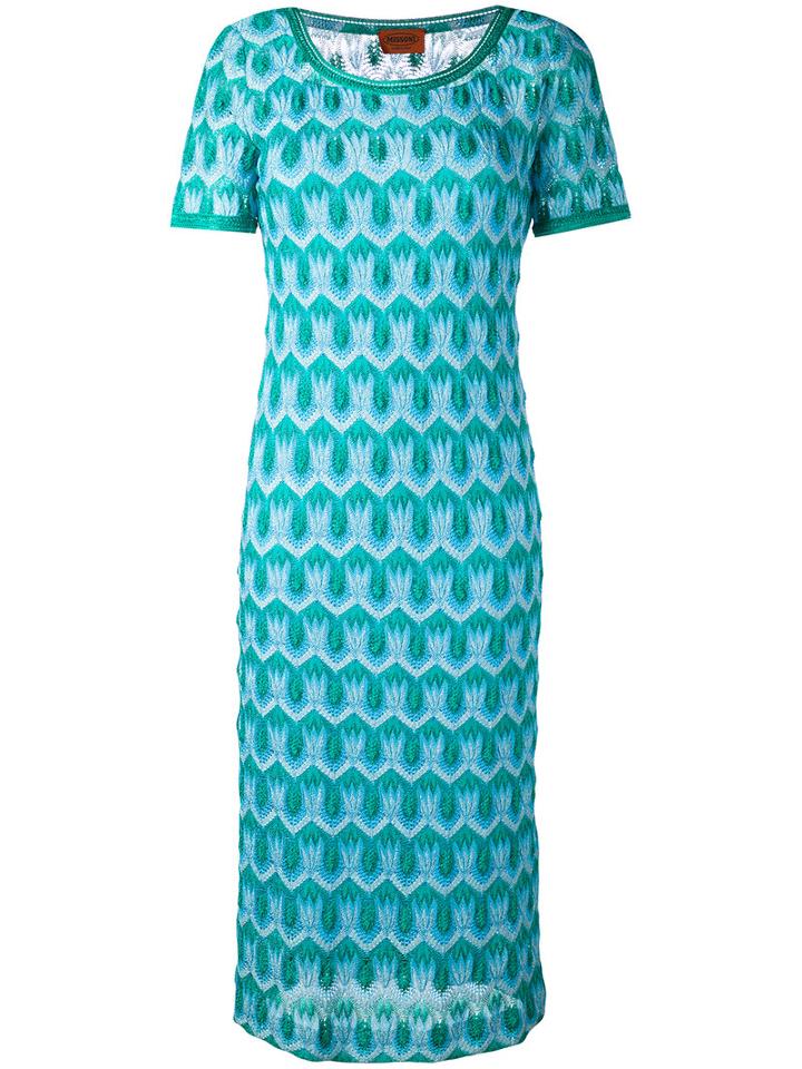 Missoni - Crochet Knit Dress - Women - Silk/polyester/spandex/elastane/rayon - 42, Blue, Silk/polyester/spandex/elastane/rayon