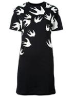Mcq Alexander Mcqueen Swallow Swarm Print T-shirt, Women's, Size: Medium, Black, Cotton
