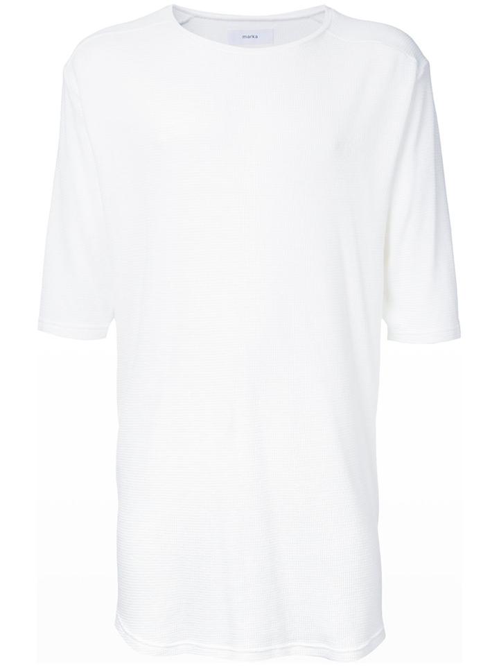 Marka - Half Sleeve T-shirt - Men - Cotton - 2, White, Cotton