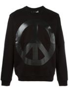Love Moschino Peace Print Sweatshirt, Men's, Size: Medium, Black, Cotton