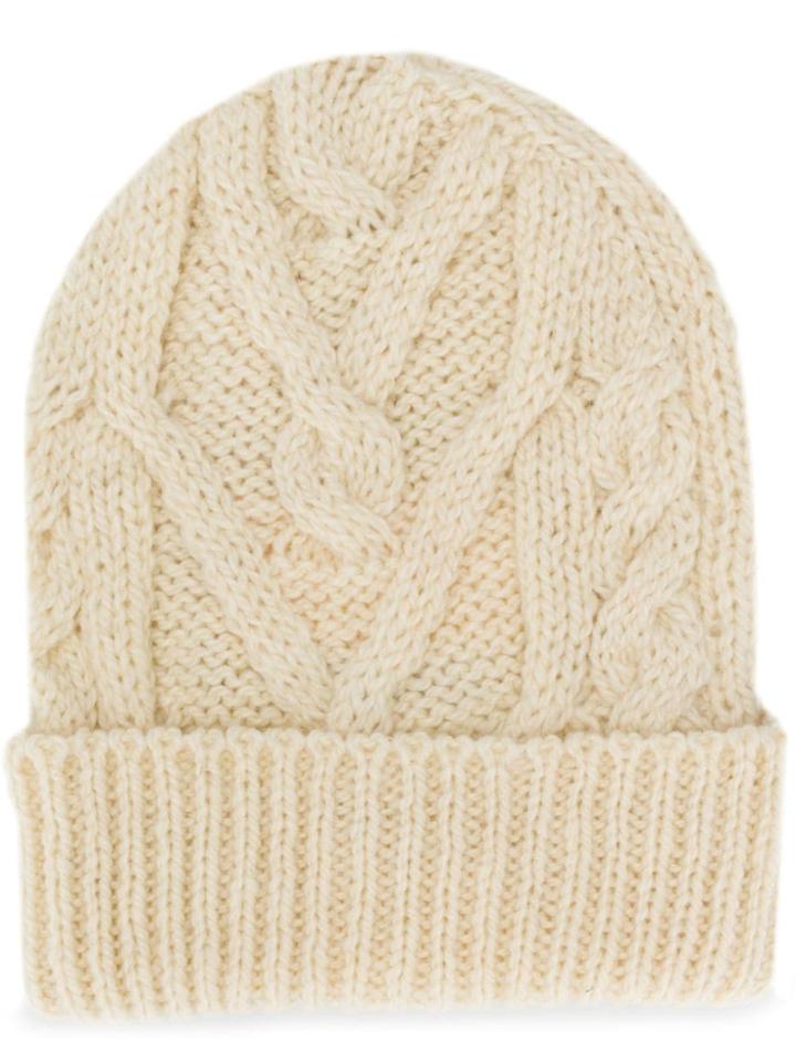 Thom Browne Cable Knit Beanie - White