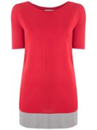 Mara Mac Bicolor Knit Blouse - Red
