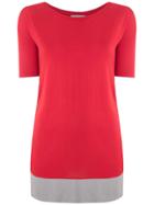 Mara Mac Bicolor Knit Blouse - Red