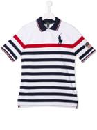 Ralph Lauren Kids Striped Polo Shirt - White