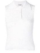 Chanel Vintage Frayed Sleeveless Blouse - White