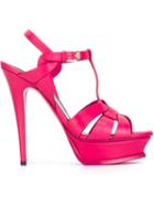 Saint Laurent Tribute Sandals, Women's, Size: 39, Pink/purple, Calf Leather/leather