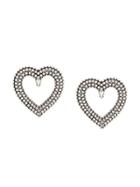 Balenciaga Heart Strass Earrings - Silver