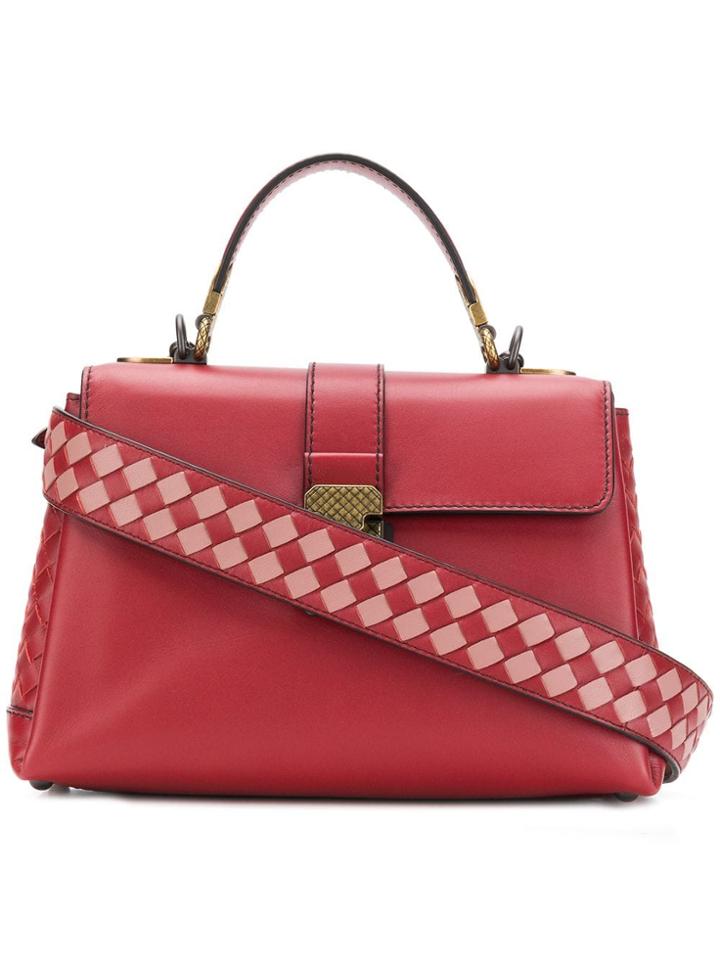 Bottega Veneta Intrecciato-panelled Tote - Red