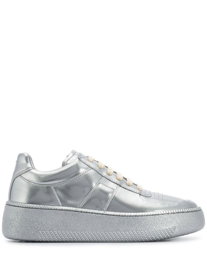 Maison Margiela Platform Sole Sneakers - Silver