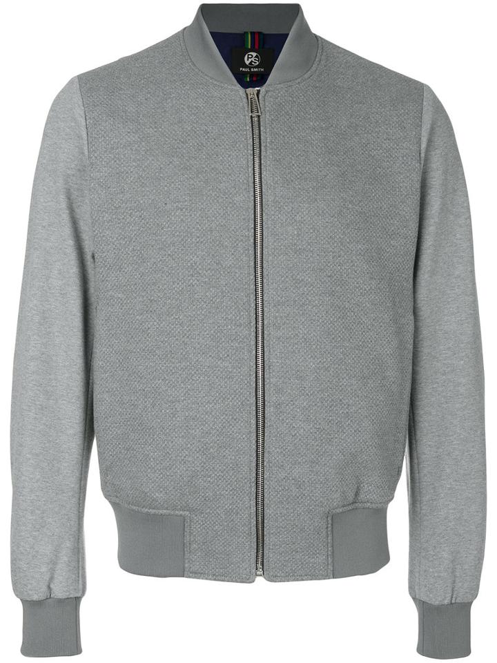 Ps By Paul Smith - Bomber Jacket - Men - Cotton/nylon/polyester/viscose - L, Grey, Cotton/nylon/polyester/viscose