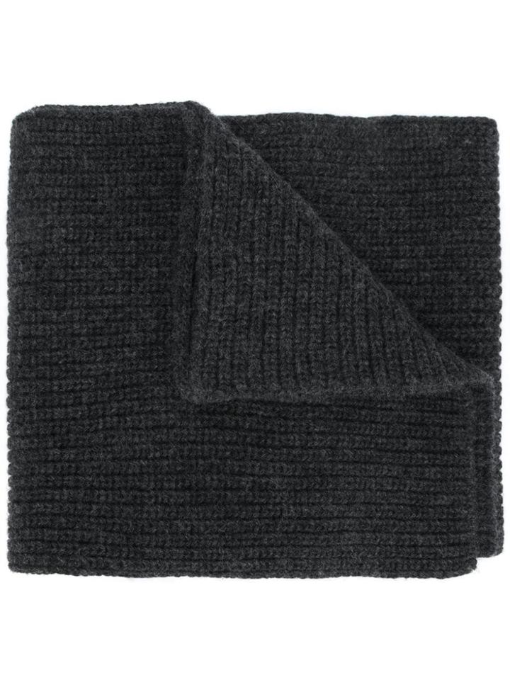 Stone Island Ribbed Knit Scarf - Grey