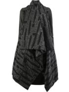 Masnada Layered Asymmetric Cape - Black