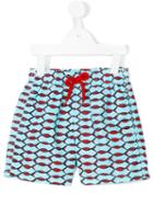 Vilebrequin Kids - Fish Print Swim Shorts - Kids - Cotton/polyamide/polyester - 4 Yrs, Blue