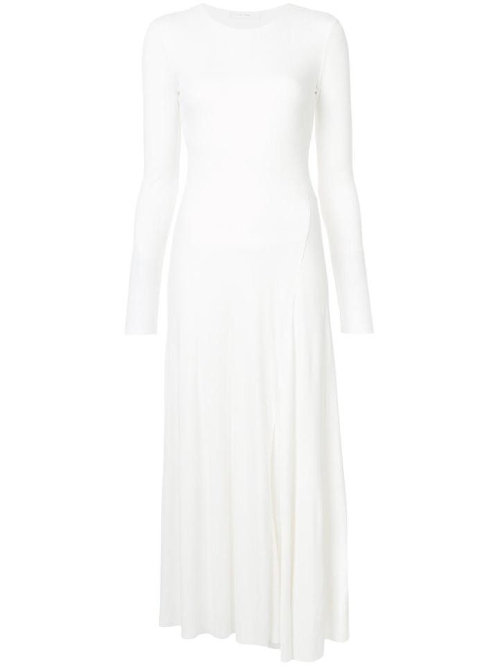 The Row Asymmetric Hem Fitted Dress - White