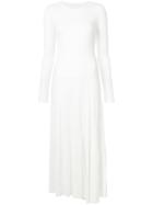 The Row Asymmetric Hem Fitted Dress - White