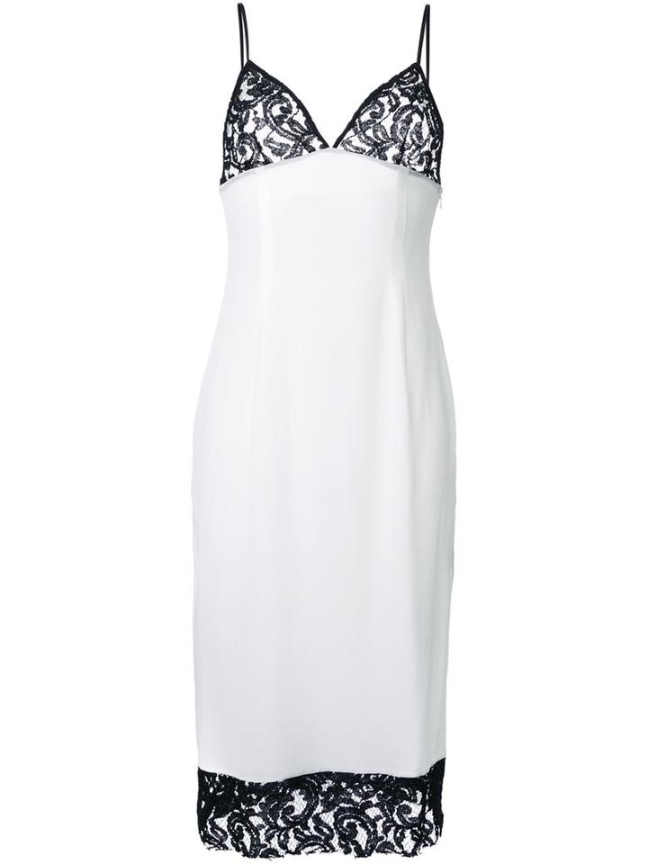 Dressedundressed Lace Detail Mid Dress, Women's, Size: 1, White, Silk